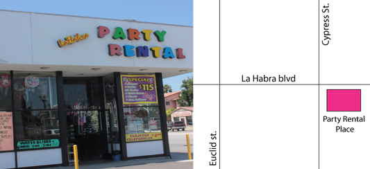 Directions for Party Rental Place in La Habra